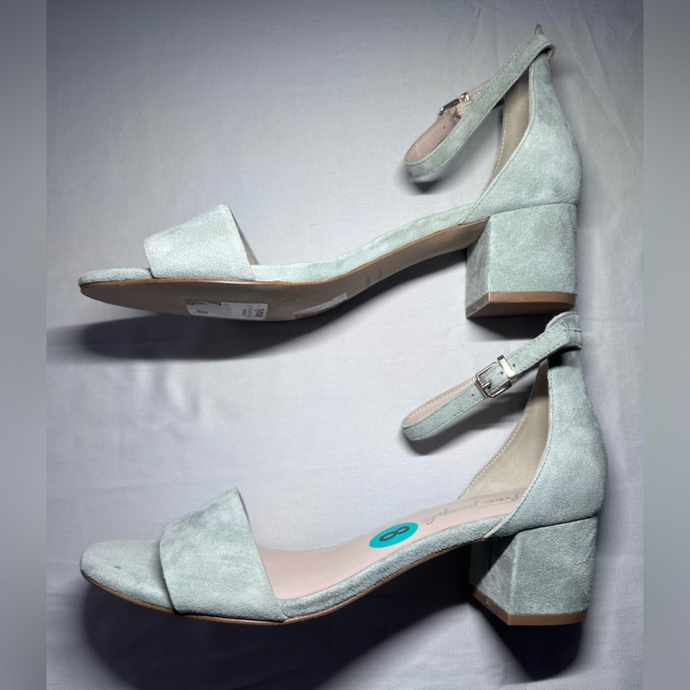 Free People Women's Suede Heels - Light green Size 8 - Picture 4 of 9